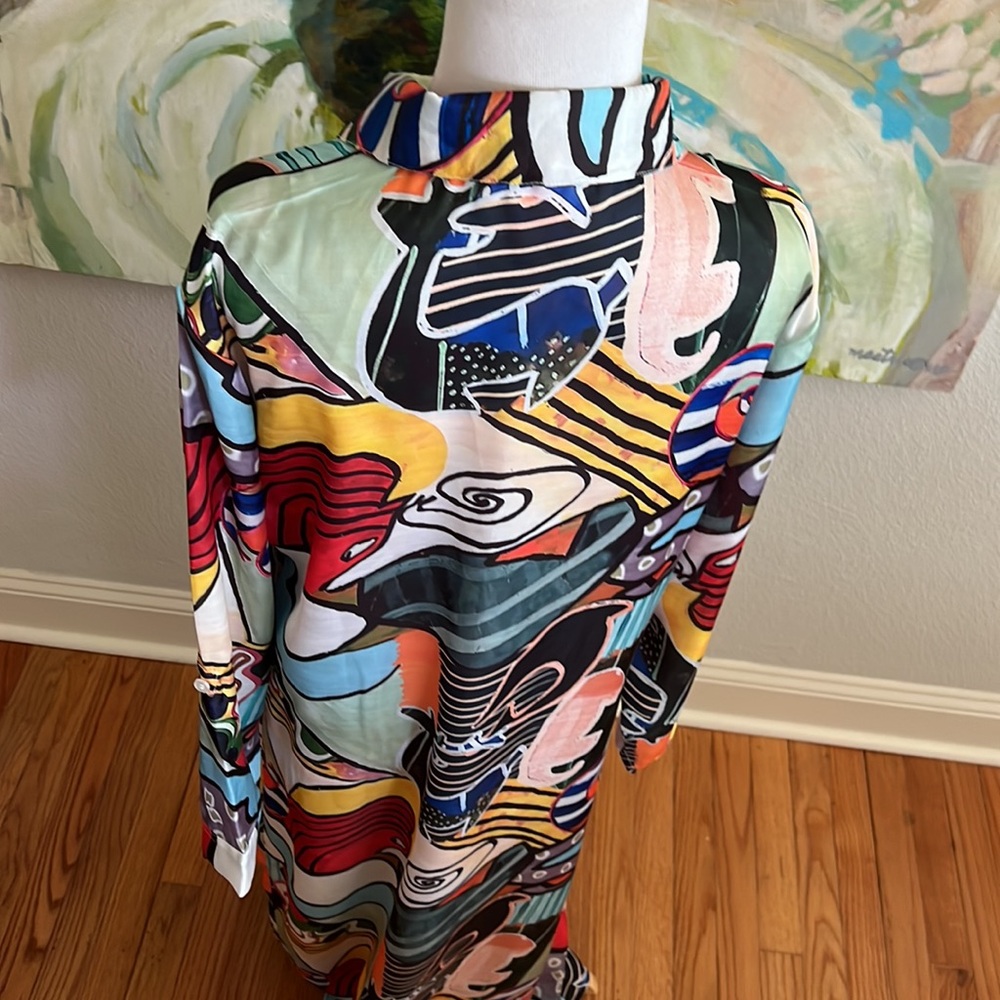 JUST DARVINY French Dress Fiji MD/LG button down shirt dress - Picture 13 of 16